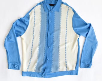 60s/70s Enrico Felini Blue Mod Cardigan, large/xl