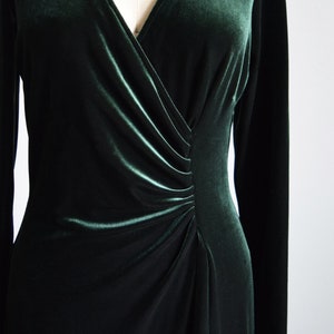 forest green velvet dress