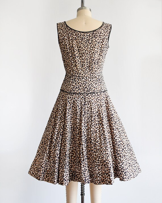 50s Leopard Print Dress, Vintage 1950s Animal Pri… - image 5