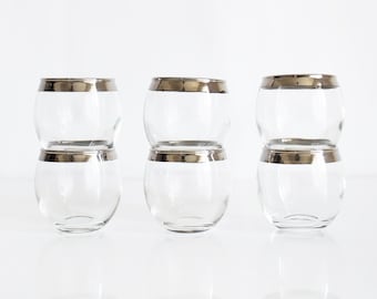 Silver Roly Poly Shot Glasses, Small 4oz Glasses