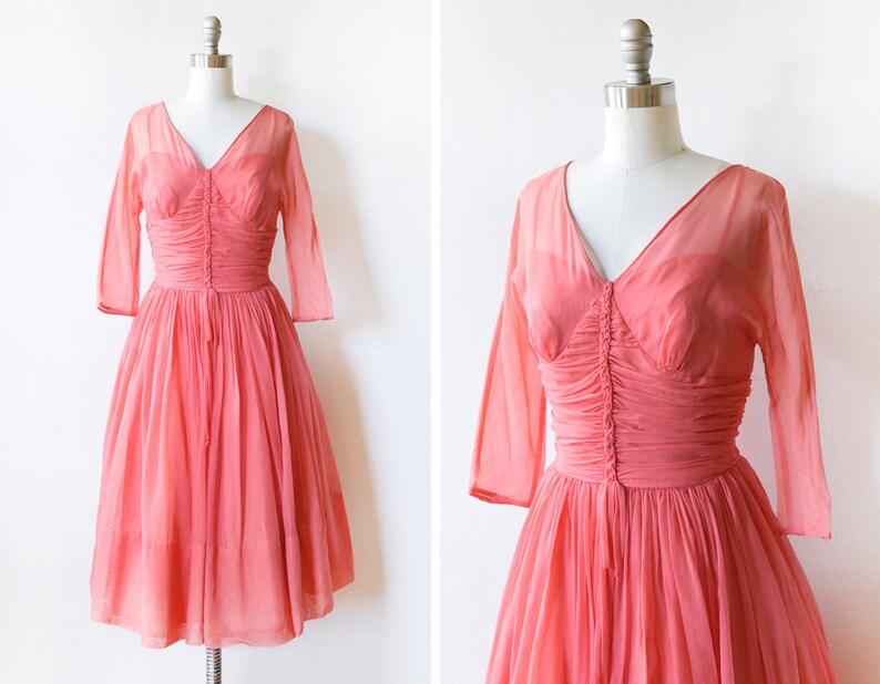 1950s chiffon dress