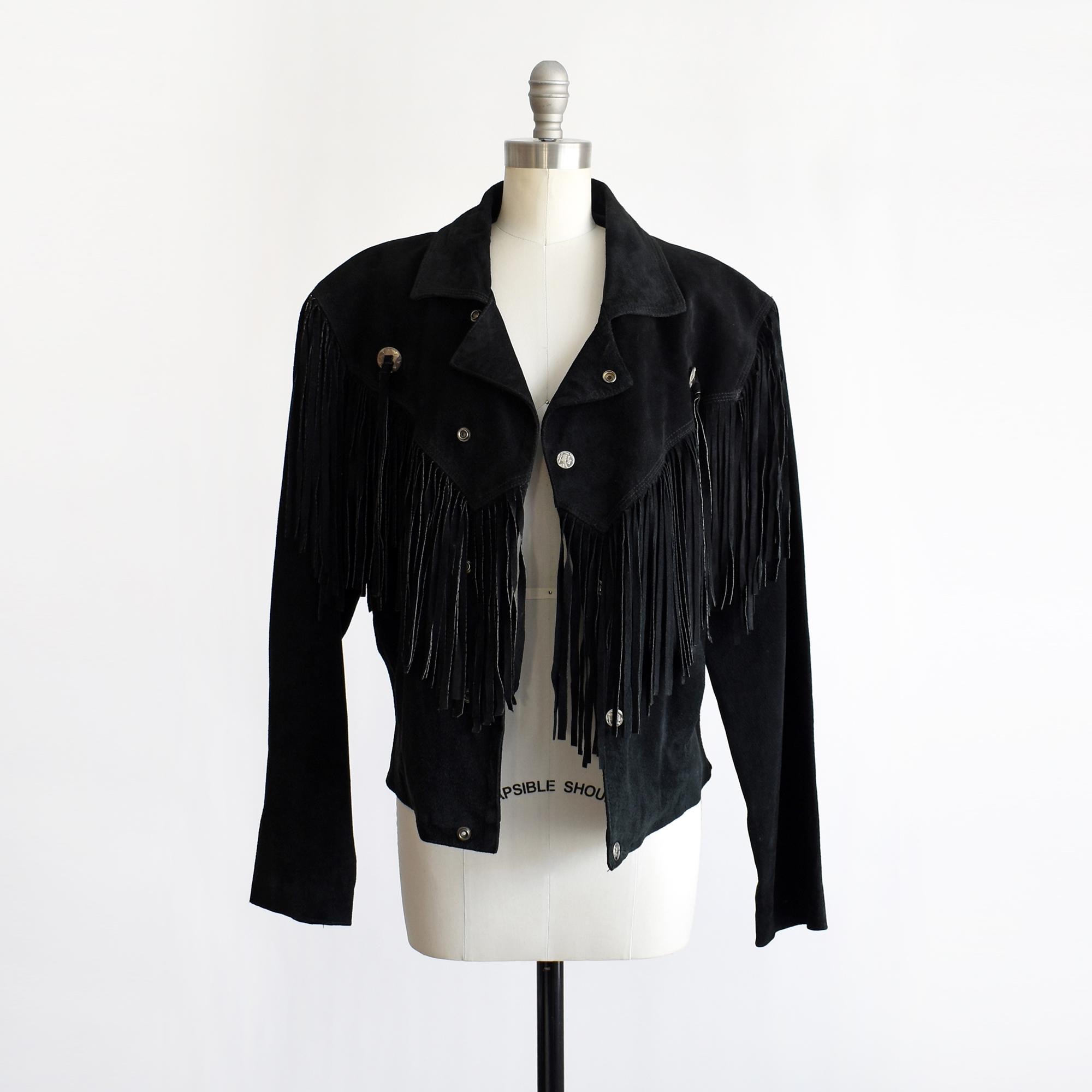90s Fringe Suede Jacket - Etsy