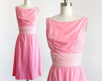 Robe GiGi Young en vichy rose vintage des années 1960, très grand