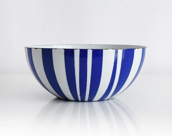 60s Cathrineholm blau-weiß gestreifte Schale