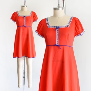 Vintage 1970s Red Babydoll Nightie, small/small medium