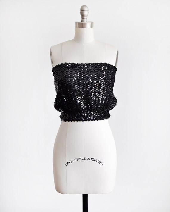 black sparkly tube top