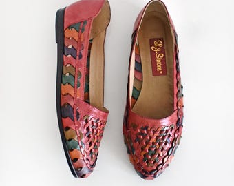 80s Rainbow Huarache Sandals, size 7 M