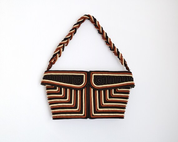 1940s Telephone Cord Purse, Vintage 40s Novelty Pu