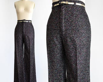 Pantalon large métallique arc-en-ciel vintage des années 1970, très grand