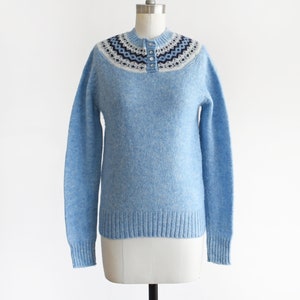 80s Blue Fair Isle Sweater Vintage 1980s Wool Sweater - Etsy