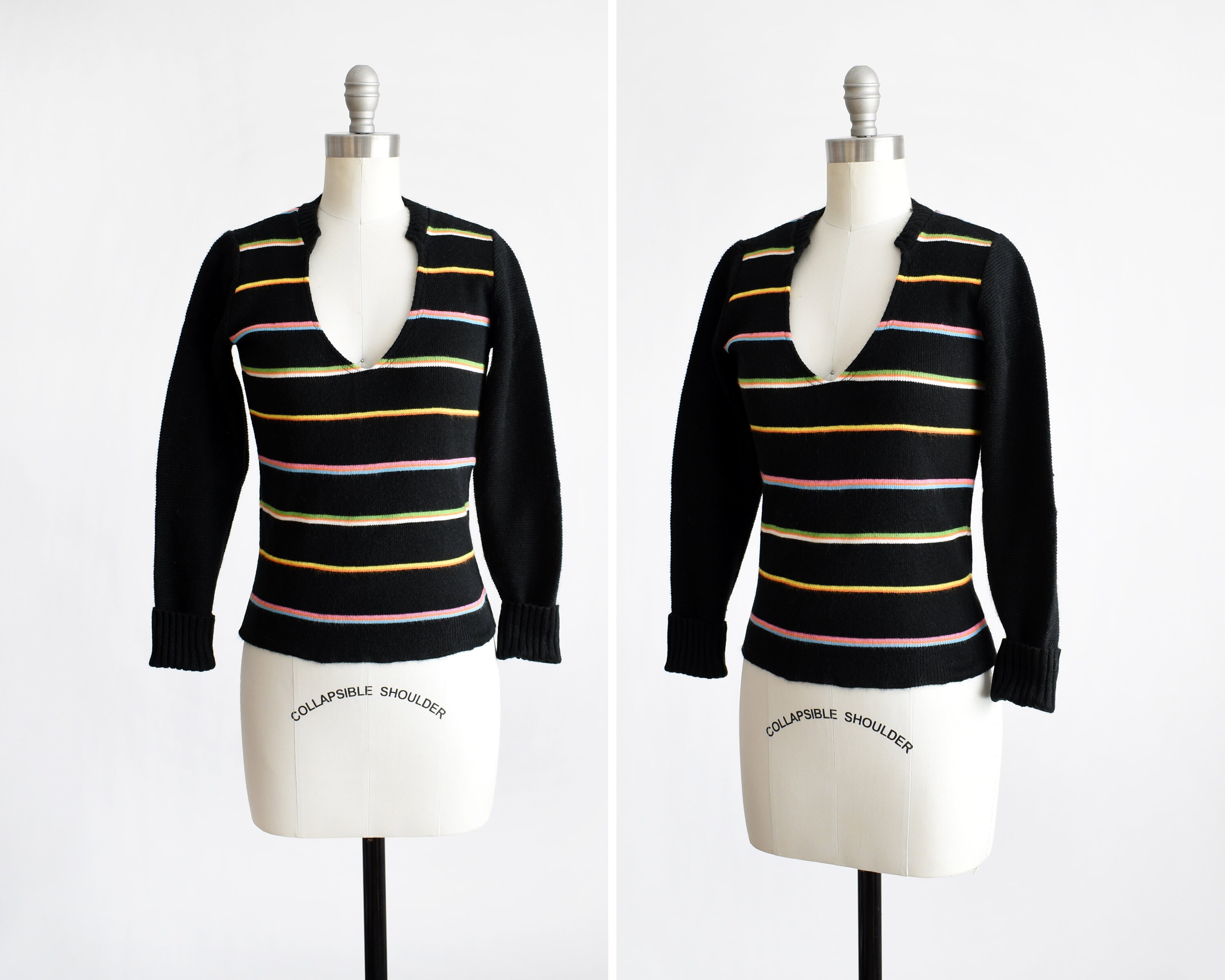 Black Rainbow Stripe Sweater Etsy Canada