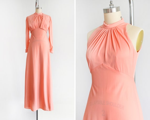 peach halter dress