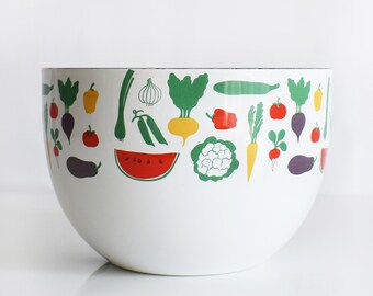 Kaj Franck Arabia Finland Vegetable & Fruit Enamel Bowl, as is