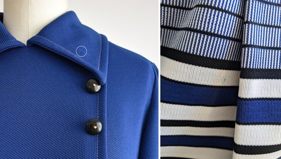 Vintage 1960s Blue Striped Mod Scooter Dress, sma… - image 6