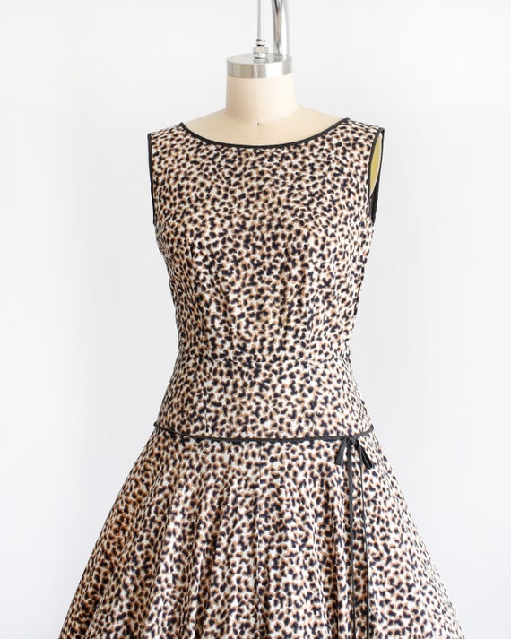 50s Leopard Print Dress, Vintage 1950s Animal Pri… - image 6