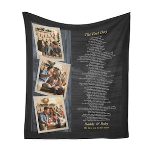 Custom Soft Blanket Gift Using Photos of Yourself Idol Friends Family Pet, Personalized Picture Collage Blanket for Anniversary Birthday
