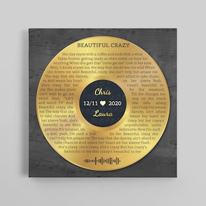 Custom Wedding Song Lyrics - Personalised First Dance Song - Song Lyrics Print, Wedding Song Lyrics, Anniversary Gift For Her