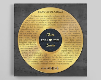 Golden Wedding Song Lyrics - Personalized Song Lyrics Vinyl Record Art – Anniversary Couple Gift