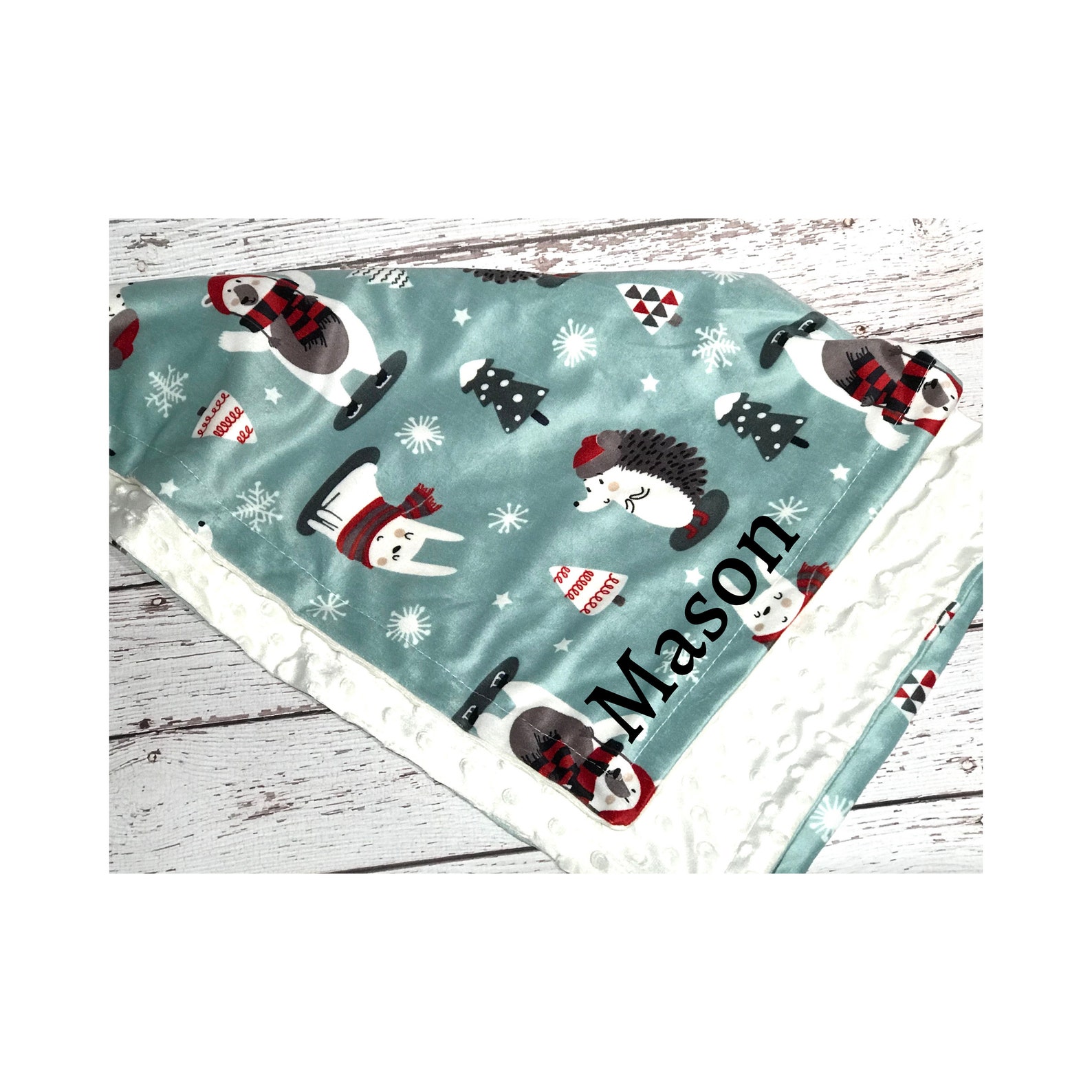 Personalized Christmas Baby Blanket Minky Baby Blanket Etsy