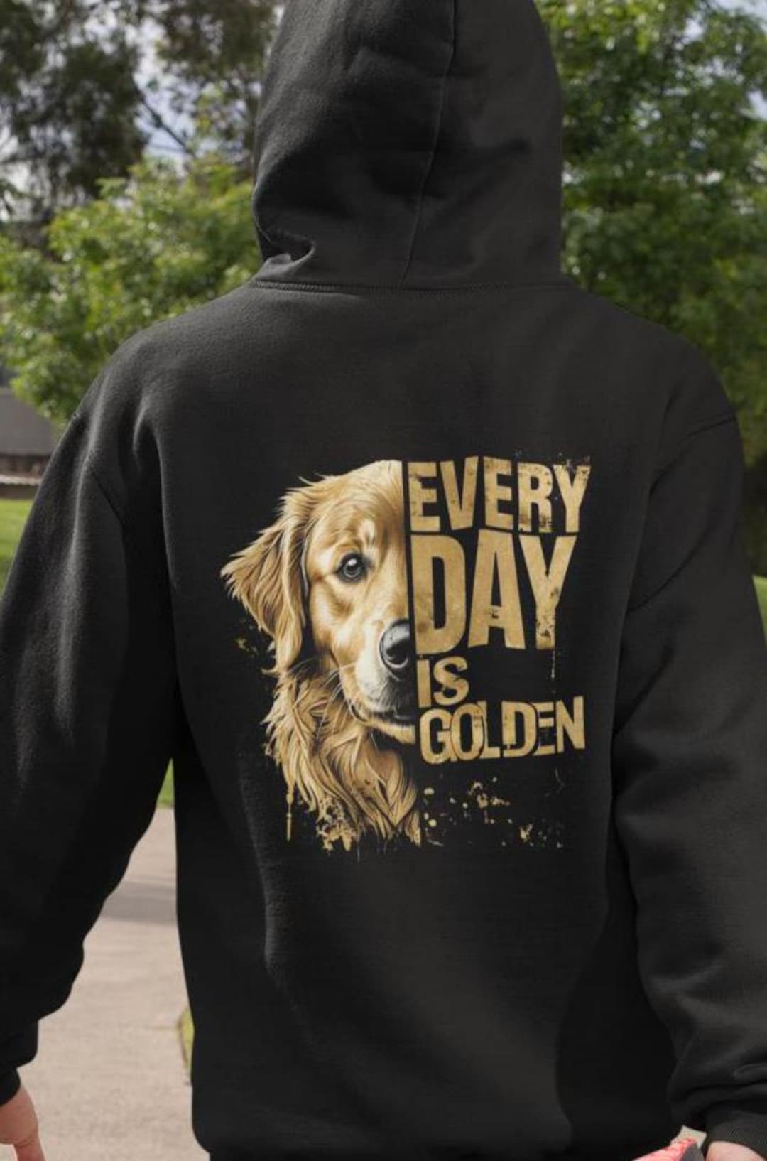 Golden Retriever Pattern Print Men Pullover Hoodie