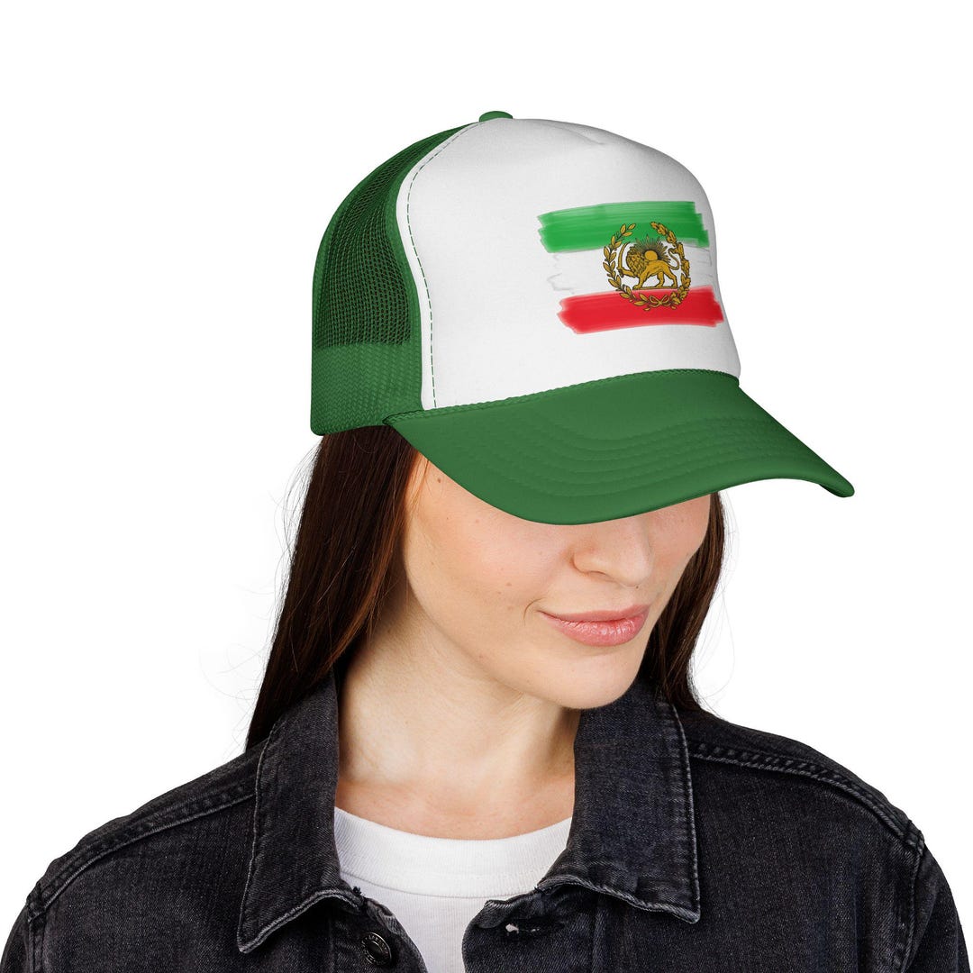 Iran Vlag Hoeden Met Iran Vlag Leeuw Voor Mannen Trucker