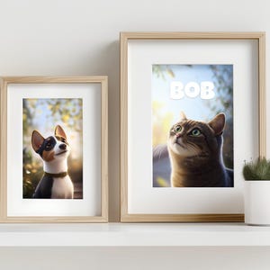 Custom Cartoon Pet Portrait, Animated Digital Pet Art, Pet Portrait from Photo, Dog and Cat Customized Prints, Pet Parent Gifts, Wall Art