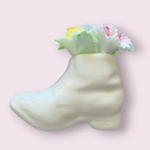 Vintage Royal Adderley Floral Bone China Boot and Flowers