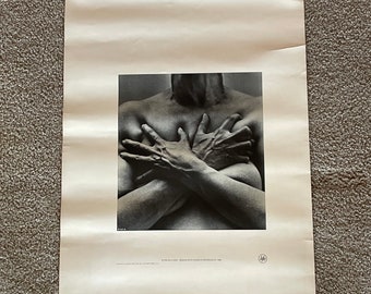 Vintage 1956 Wynn Bullock Woman With Hands Over Breasts Poster Black & White HFA, Home Decor, Eames, Mid Century Modern, Art, Artist, Photo