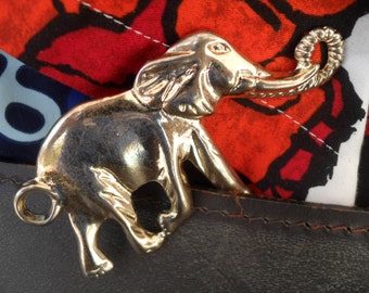 Vintage Elephant Necklace Pendant Large Chunky Charm for Jewelry Making, Crafts or Projects