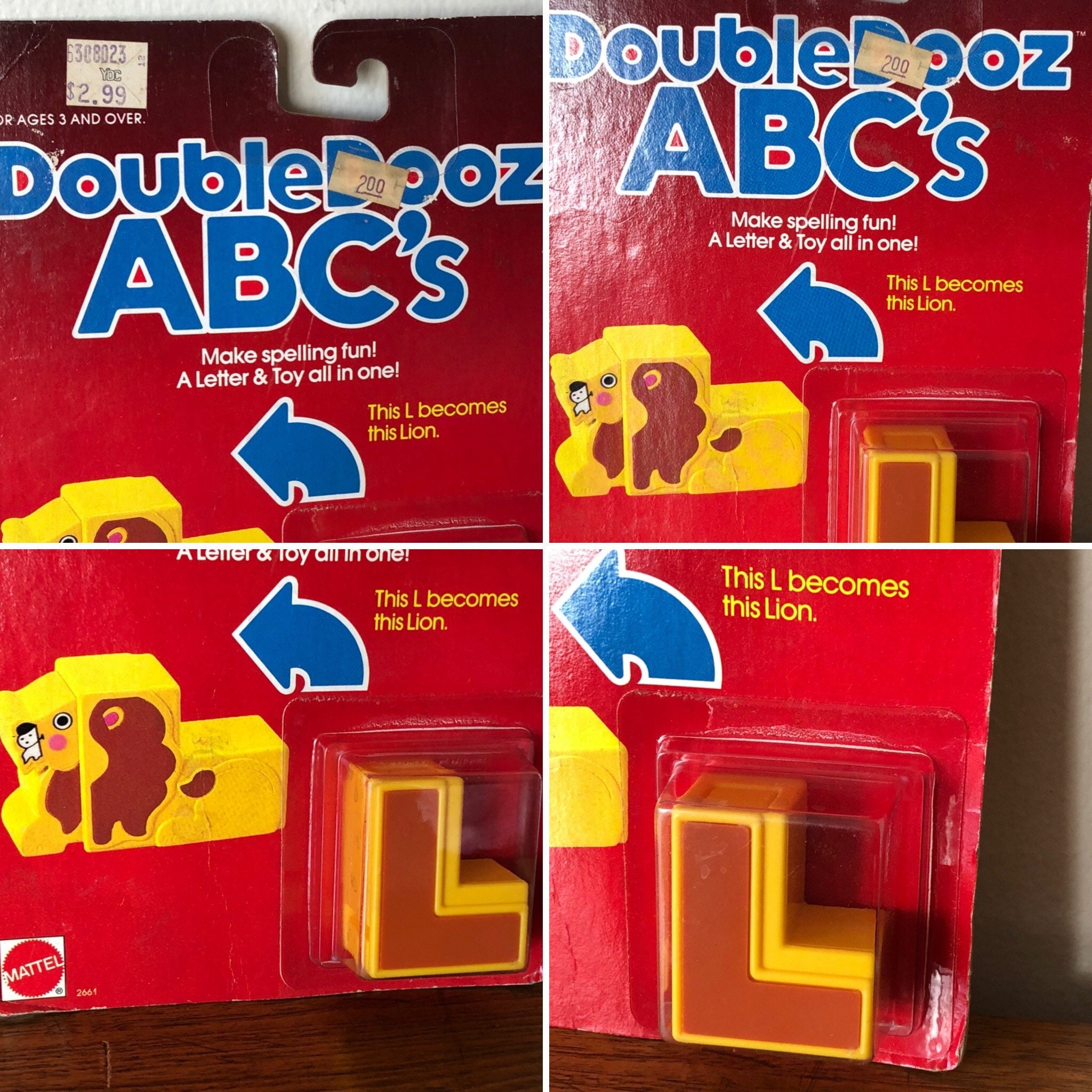 Vintage Double Dooz Abcs L is for Lion Spelling Toy by Mattel Etsy