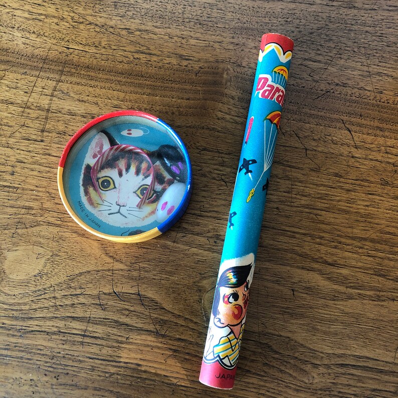 Vintage Kitty Cat & Mouse Puzzle Game and Parachute Toy Made Etsy