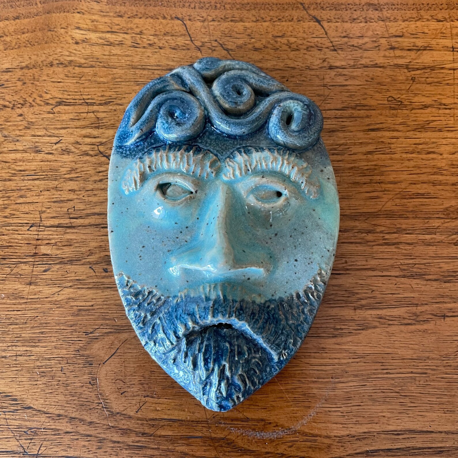 Vintage Pottery Face Tile Mid Century Modern Head Mask Art Etsy