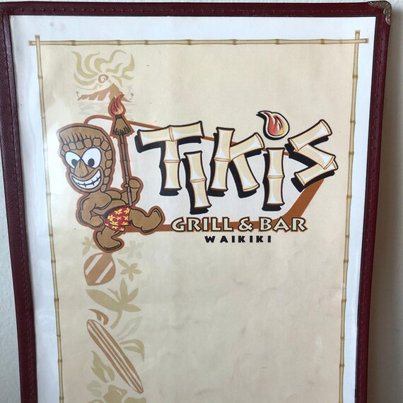 Vintage Tiki's Grill & Bar Waikiki Hawaii Honolulu Menu Etsy