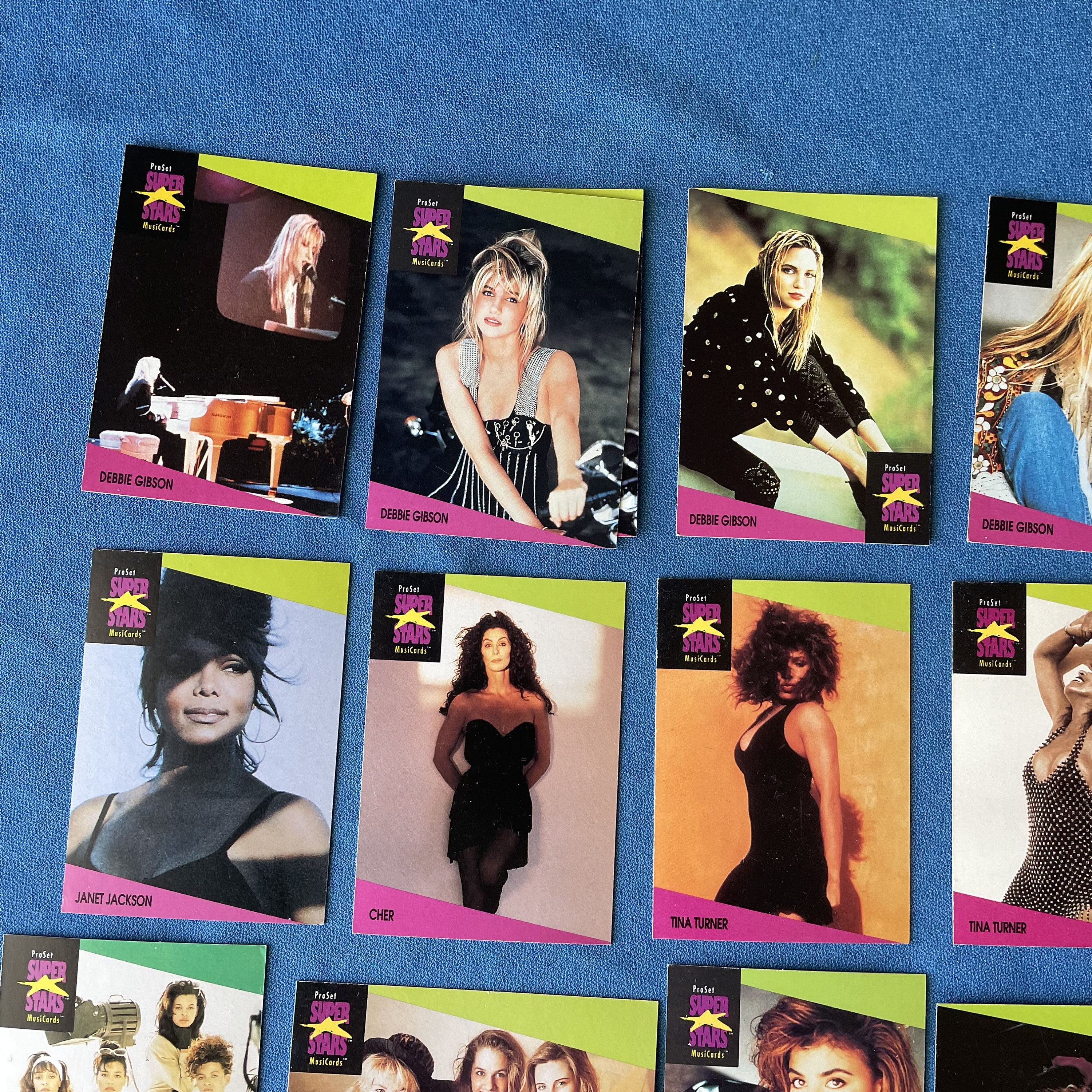 Vintage Super Stars Music Cards Trading Cards Divas, Cher, Janet