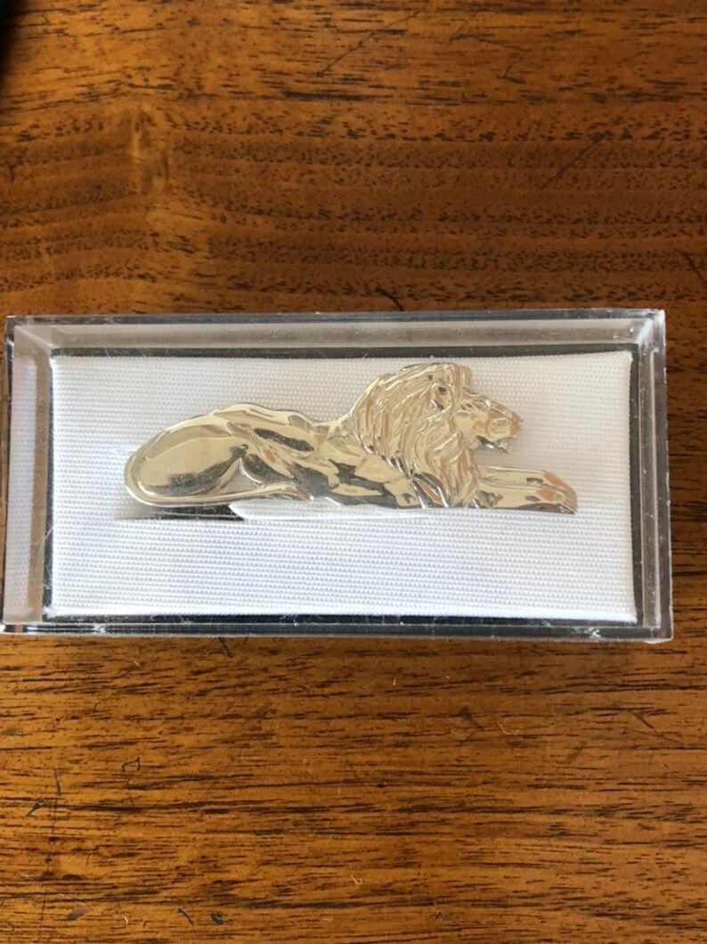 Swanky Vintage Lion Tie Clip with Box Mad Men Man/'s Necktie Fashion Clothing Accessory Cat Vegas Retro