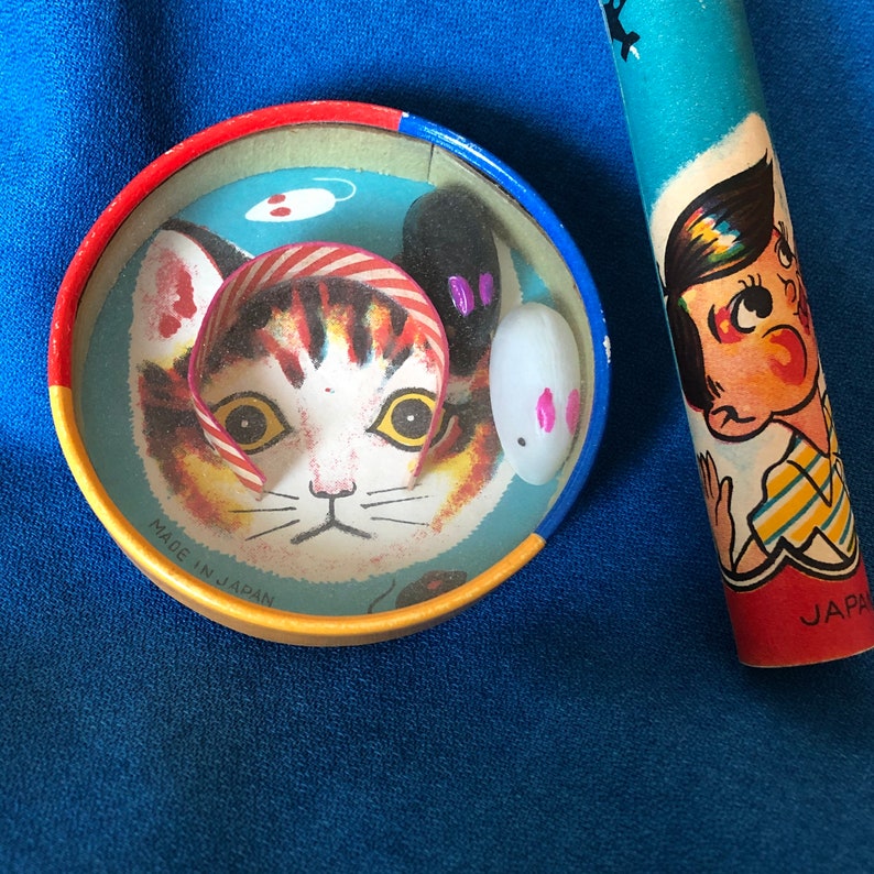 Vintage Kitty Cat & Mouse Puzzle Game and Parachute Toy Made Etsy