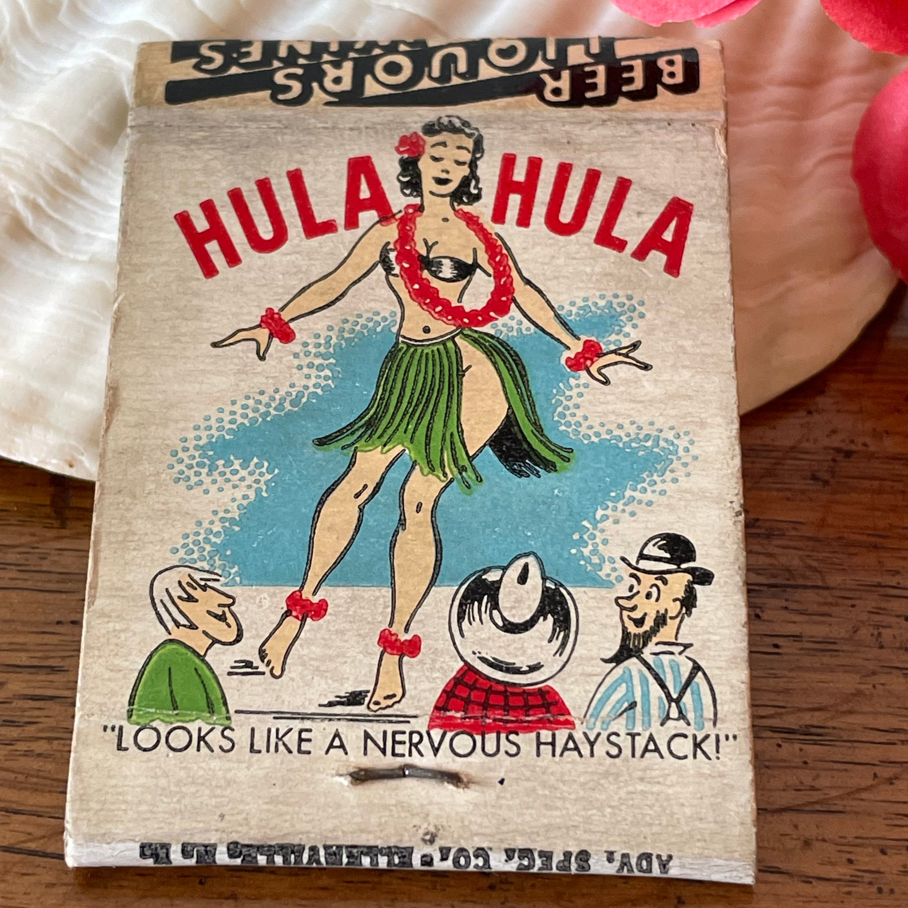 Vintage Matchbook, Pin up Hula Hula Girl, Clark