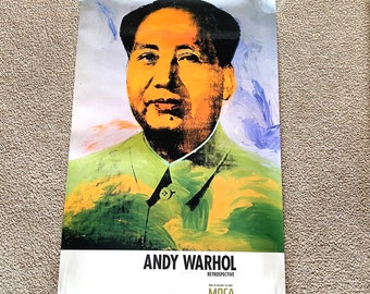 現代アート　Words M.Asano VI/X 額付き Vintage Andy Warhol Poster 2002 Retrospective Chairman MAO ZEDONG