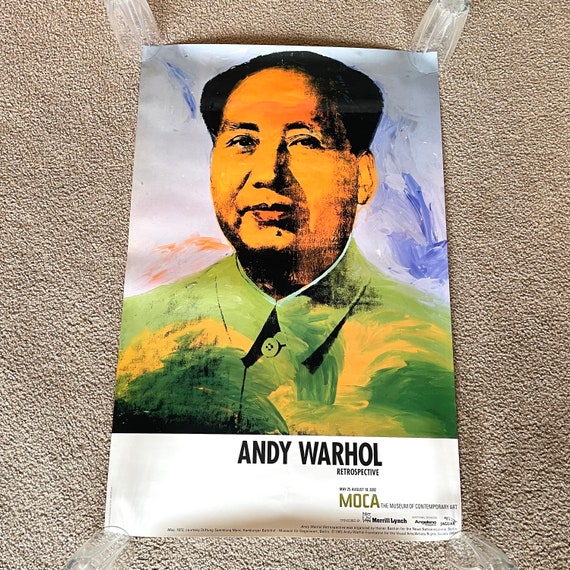 Vintage Andy Warhol Poster 2002 Retrospective Chairman MAO ZEDONG
