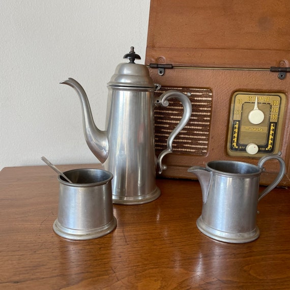 Vintage Viners of Sheffield English Pewter Tea Set, UK, Made in