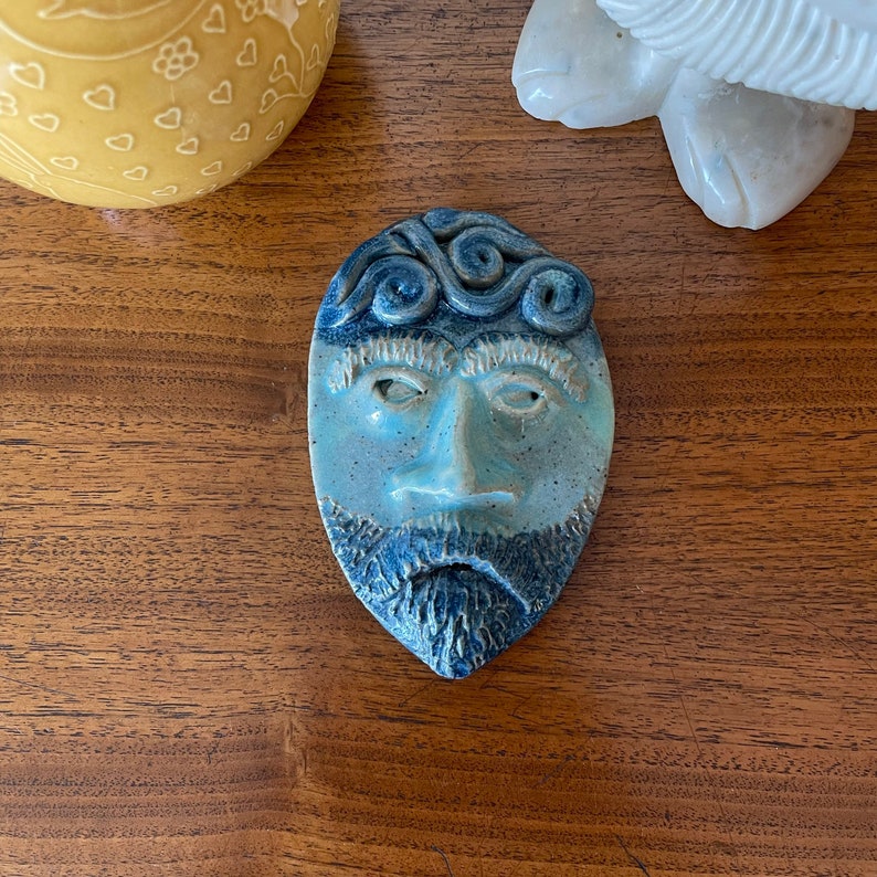 Vintage Pottery Face Tile Mid Century Modern Head Mask Art Etsy