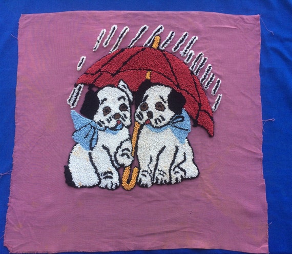 Vintage cousu broderie 2 chiots sous un parapluie pièce tissu pièce parapluie 40 ' s 50 ' s Boxer Tenture murale, sac fourre-tout, oreiller cas, artisanat, projet 73bcbc Vintage cousu broderie 2 chiots sous un parapluie pièce tissu pièce parapluie 40 ' s 50 ' s Boxer Tenture murale, sac fourre-tout, oreiller cas, artisanat, projet 73bcbc