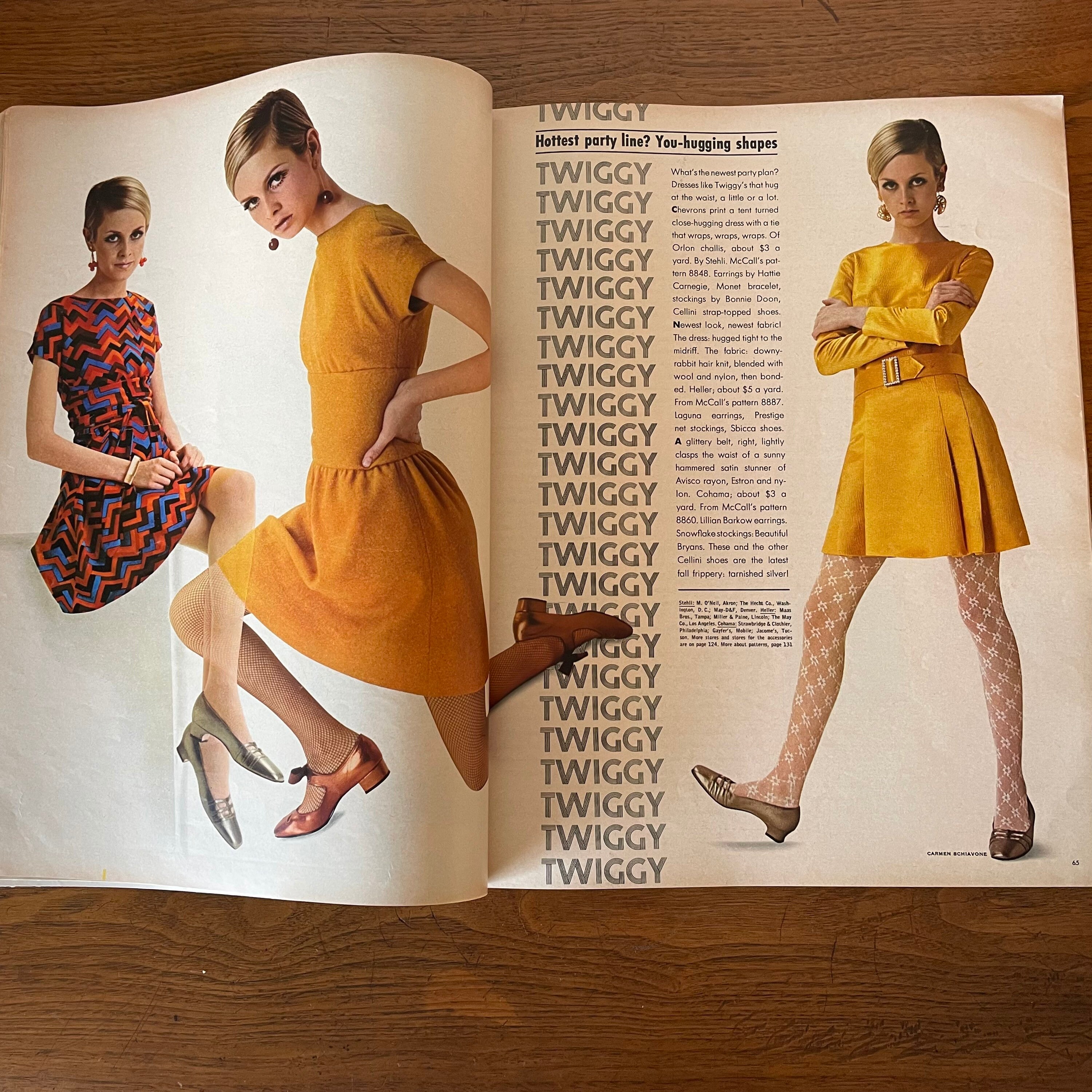 Vintage Seventeen Magazine Twiggy Cover Super Model July