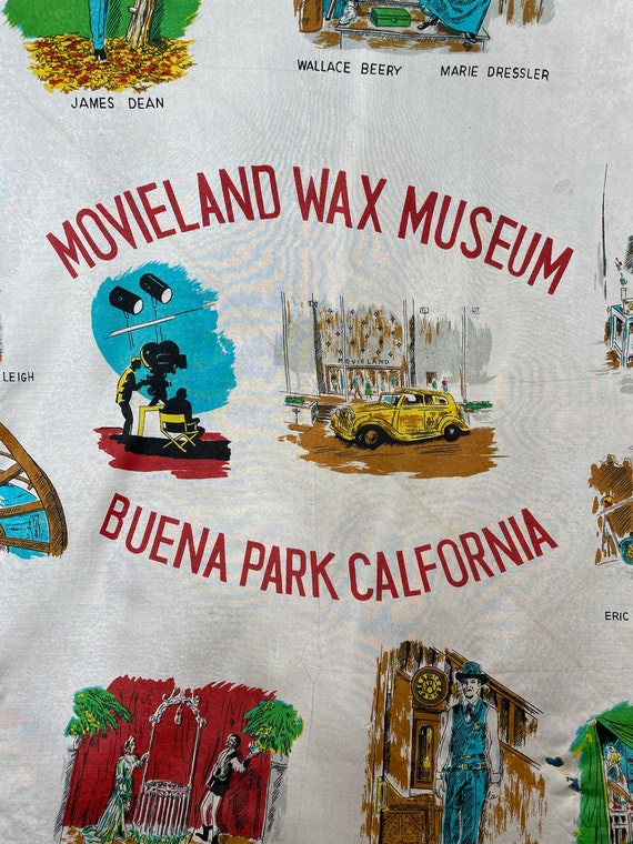 Amazing Vintage Movieland Wax Museum Scarf, Buena… - image 6