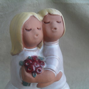 Vintage Wedding or Love Couple Pottery Figure Made in Sweden image 5