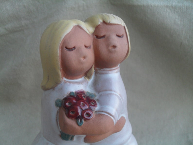 Vintage Wedding or Love Couple Pottery Figure Made in Sweden image 5