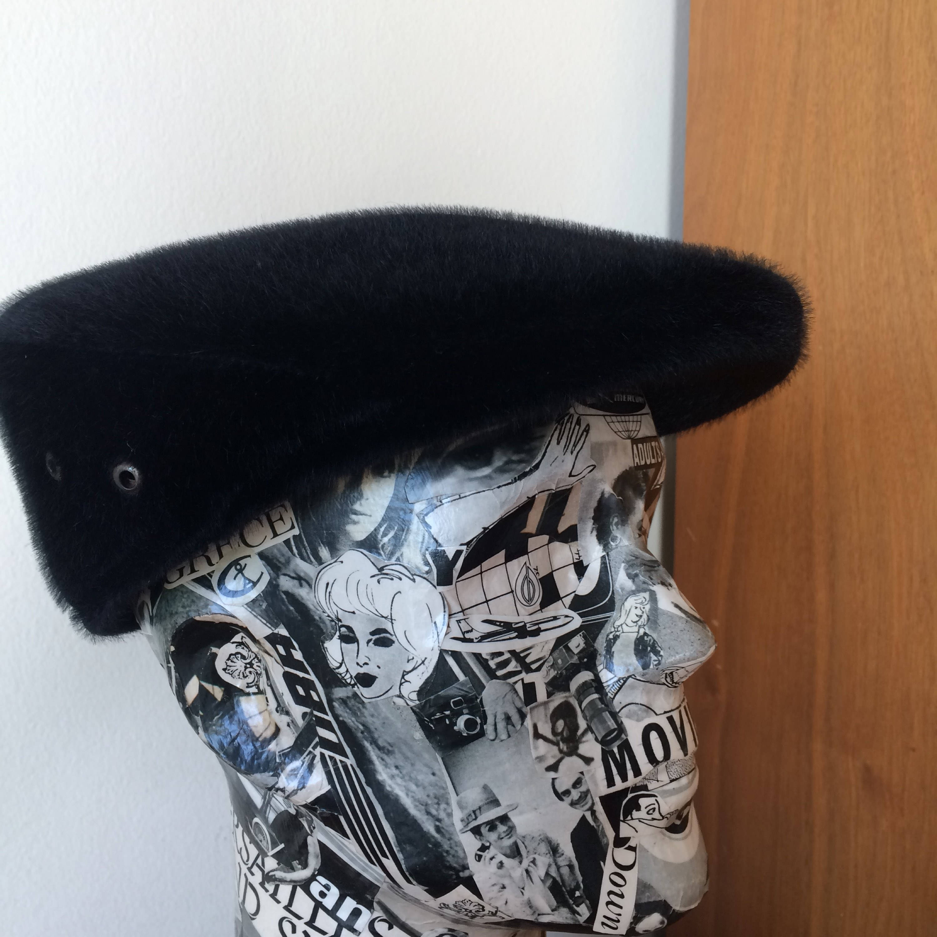 fuzzy hat black