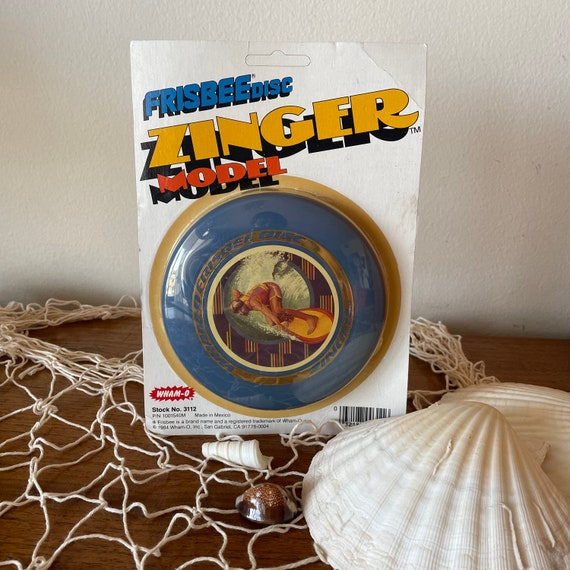 Vintage 80's Wham-o Frisbee Disc Zinger Model With Surfer on