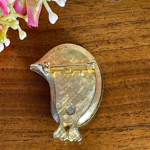 Vintage Green Bird Pin Fragrance Glacé Brooch, Mo… - image 5