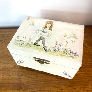 Vintage Spinning Ballerina Music Jewelry Box for Costume Necklaces, Rings, Bracelets Made in Japan Working Plays Oh What a Beautiful Morning